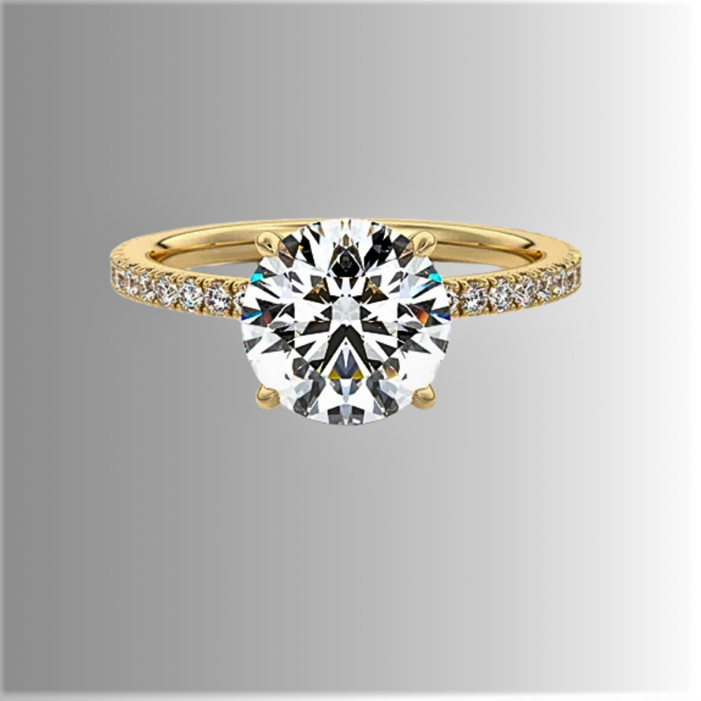 Solitario GlamLuxe con Moissanite 2 Carati: Eleganza Pura in Stile Minimal