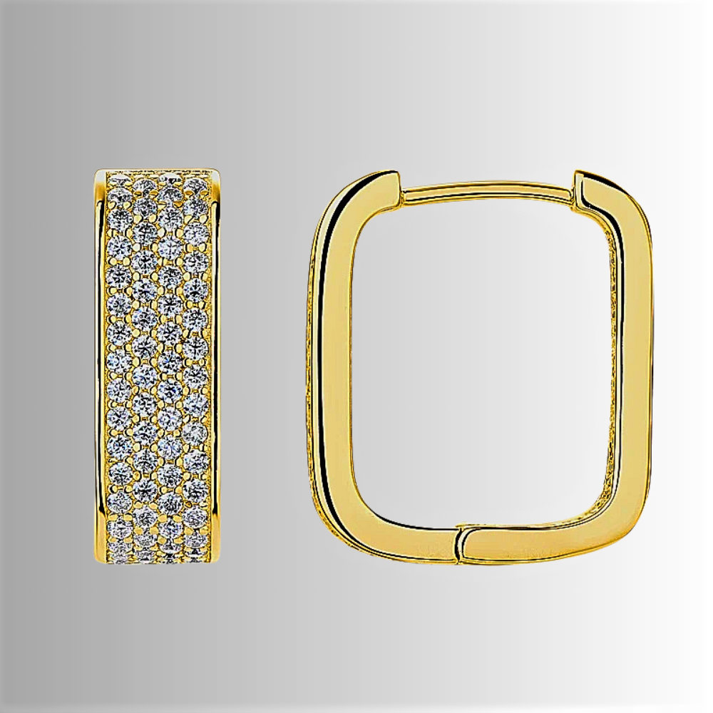 Orecchini "Riflesso Geometrico" con micro Moissaniti D Color VVS1
