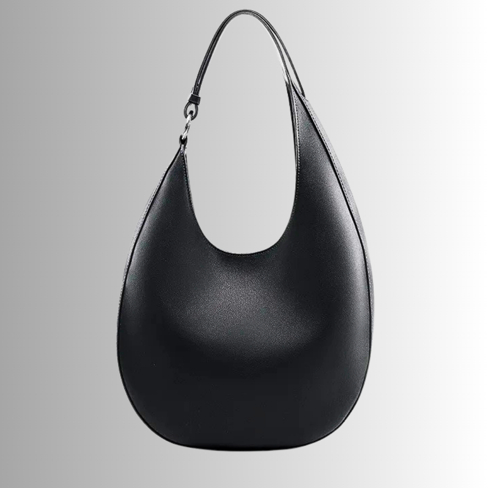 Borsa Hobo Allungata in Vera Pelle di Vitellino