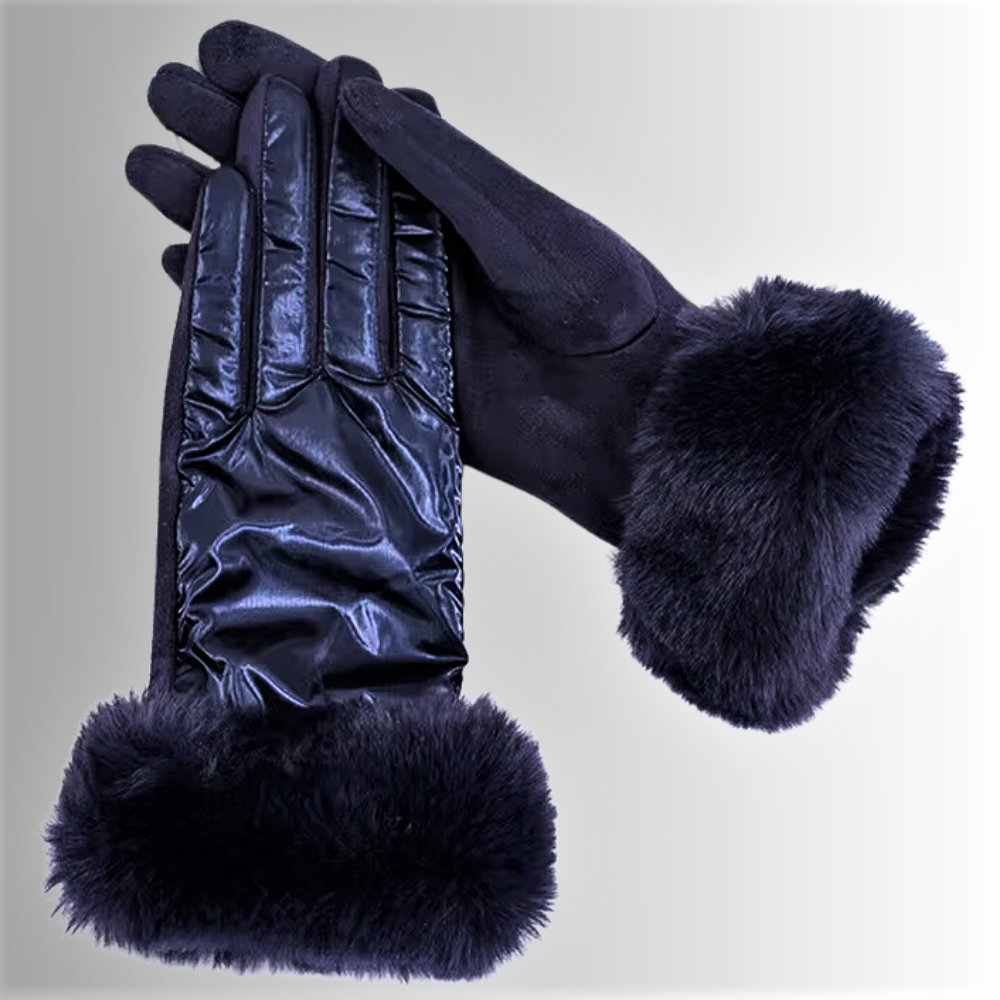 Elegantes guantes de satén y gamuza para pantalla táctil