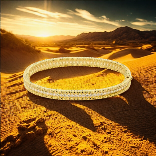 Bracciale Rigido con Striscia di Moissaniti