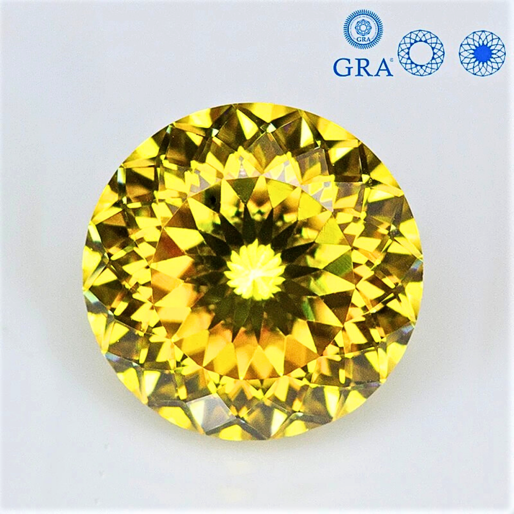 Moissanite Giallo Limone Taglio Brillante con 100 Faccette Certificata