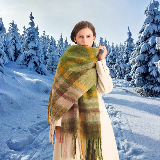 Sciarpa a Quadri in Cachemire Sintetico