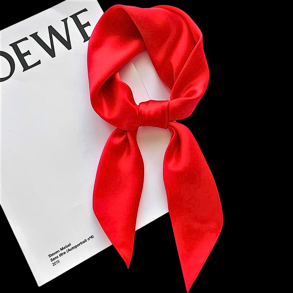 Foulard in Satin di Seta Tinta Unita