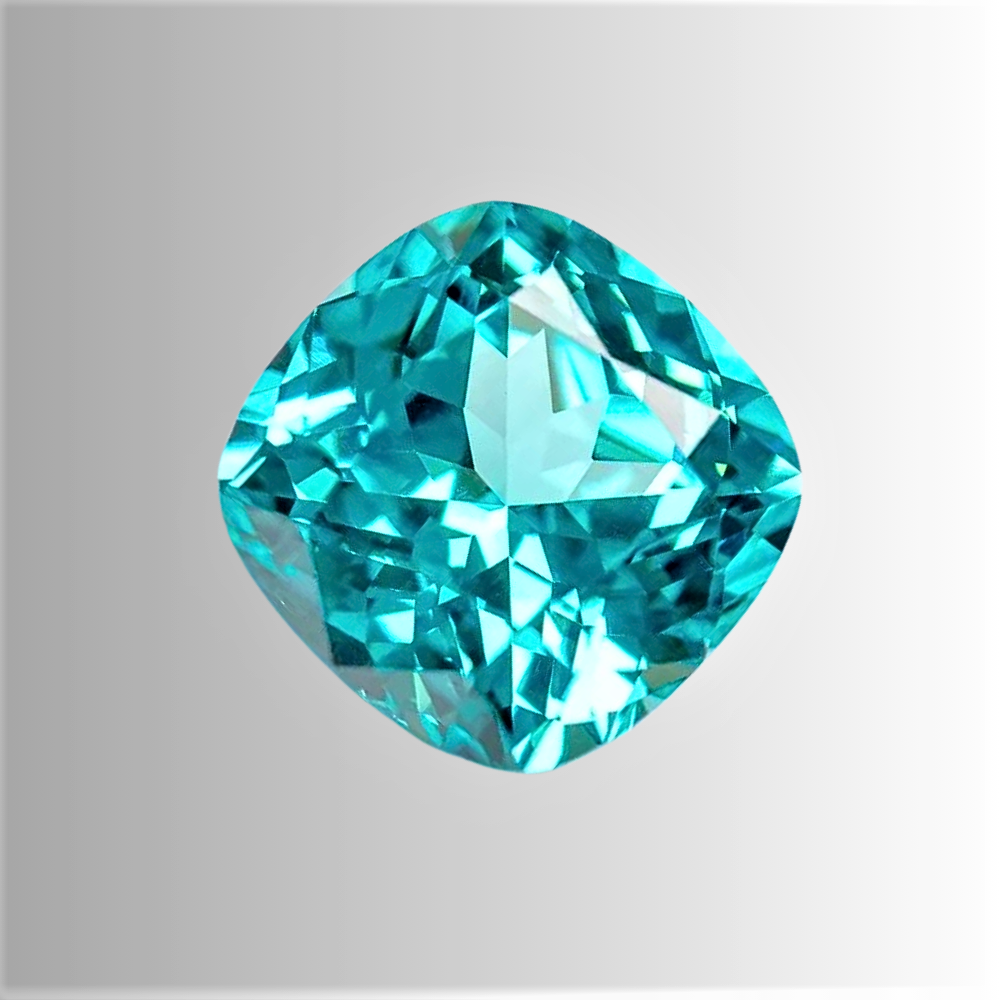 Tormalina Paraiba Lab Grown Taglio Cuscino Certificata