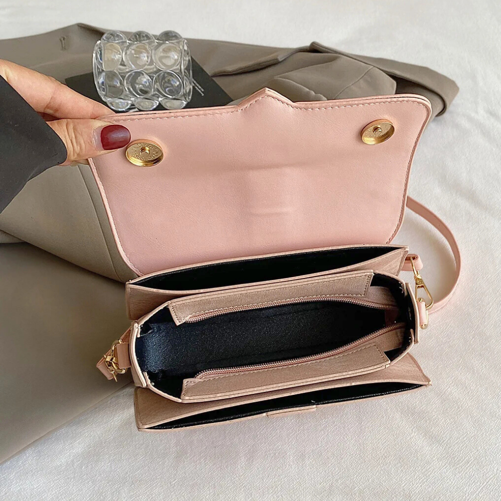 Mini Borsa a Due Tonalità in Similpelle