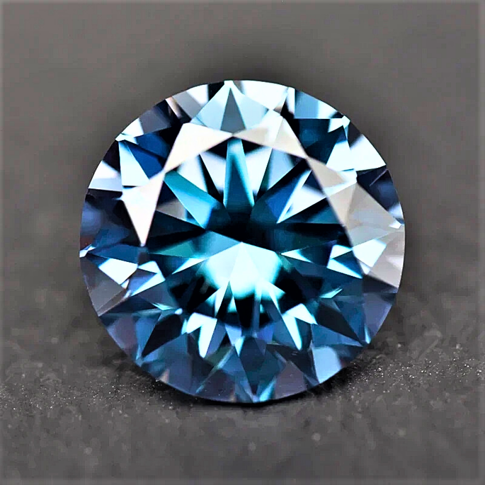 Moissanite Blu Mare Taglio Brillante Certificato