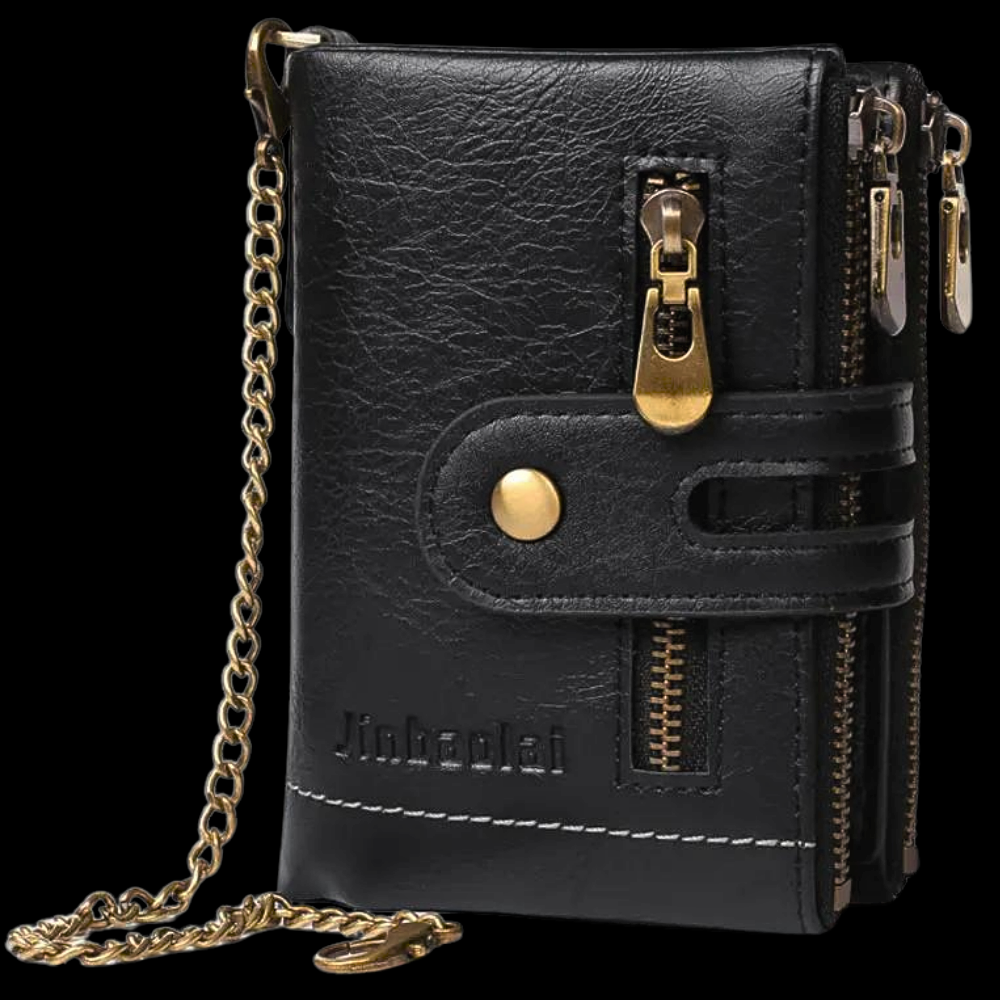 Mini Cartera Anti-Carterismo en Piel de Vaca Auténtica