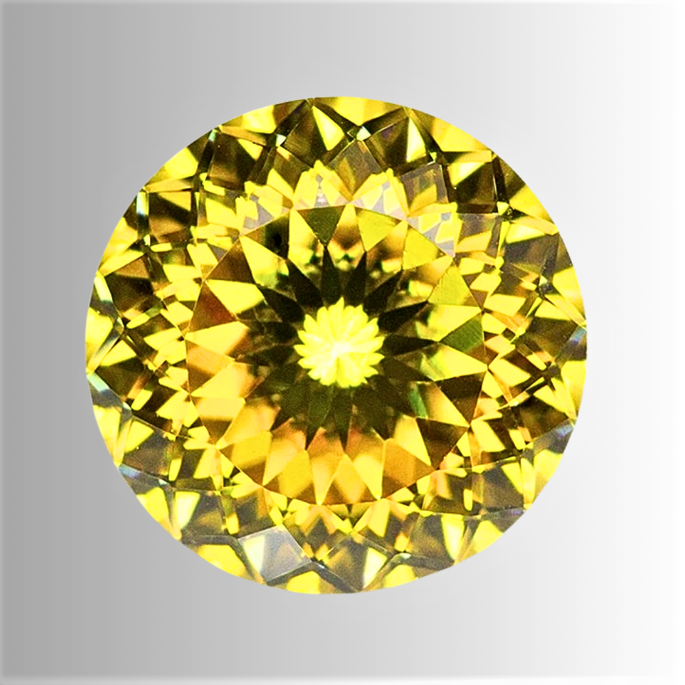 Moissanite Giallo Limone Taglio Brillante con 100 Faccette Certificata