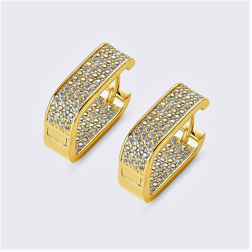 Orecchini "Riflesso Geometrico" con micro Moissaniti D Color VVS1