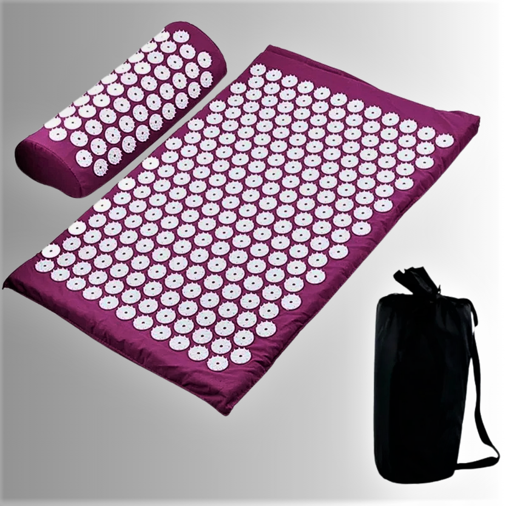Set de esterilla y cojín de yoga con acupresión: bienestar oriental al alcance de todos