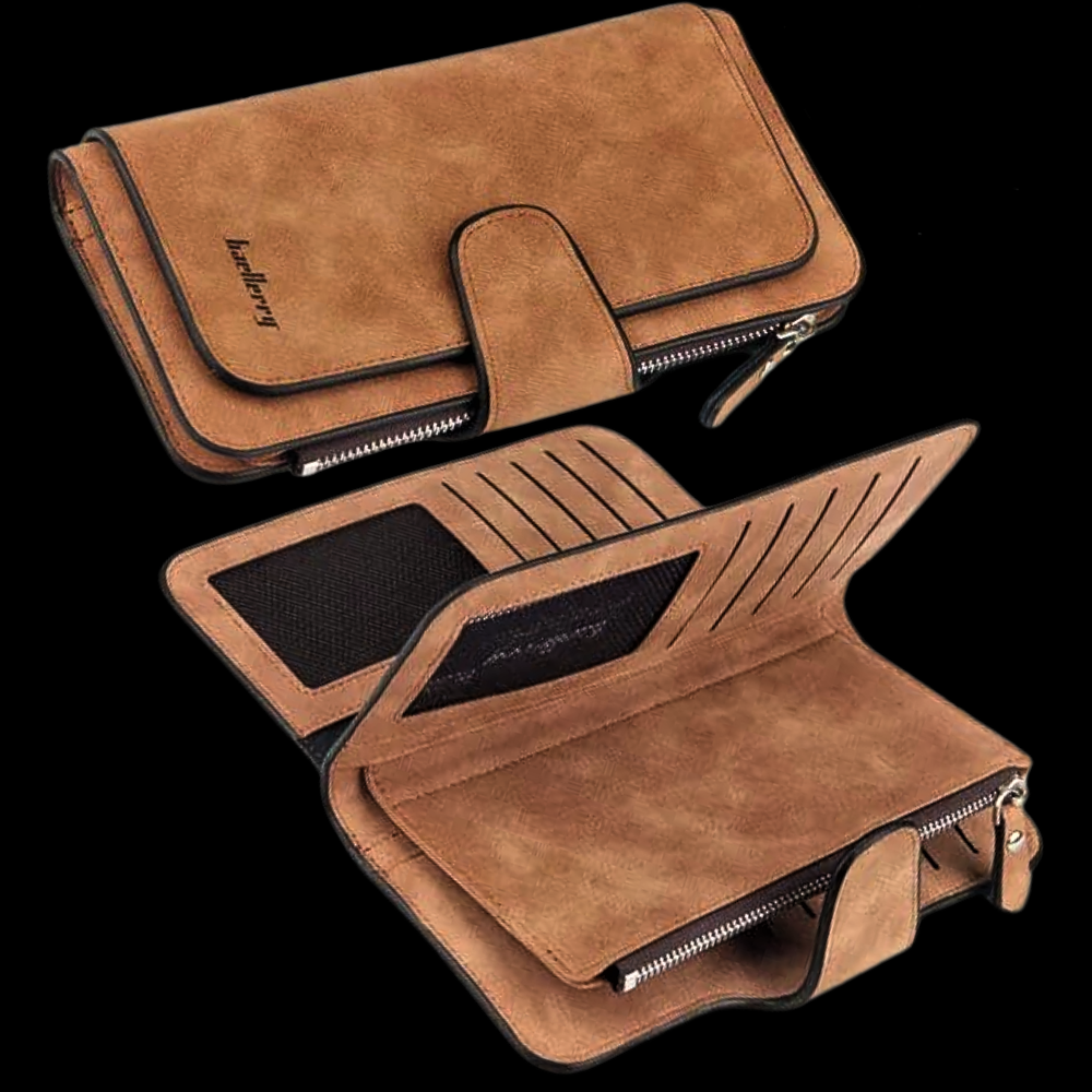 Cartera de gamuza elegante y funcional