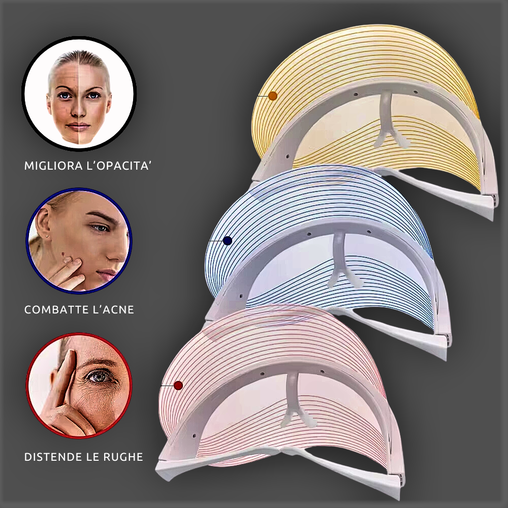 Maschera a 7 LED Fotonici a "Visiera" - La Fotobiostimolazione al Servizio della Tua Bellezza