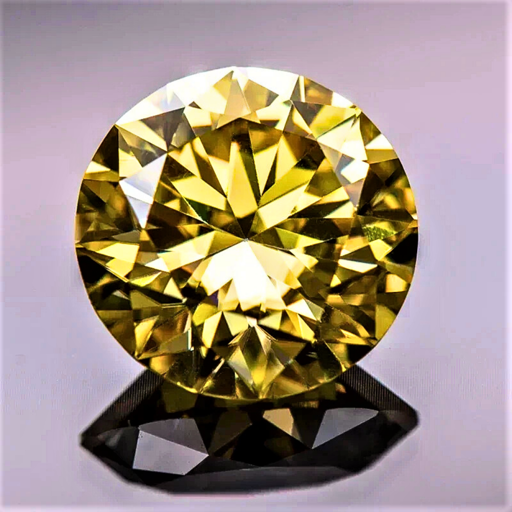 Moissanite Giallo Intenso Taglio Brillante Certificata