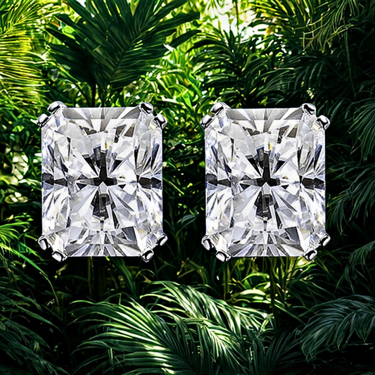 Orecchini Punto Luce con Moissaniti D Color VVS1 Taglio Radiant