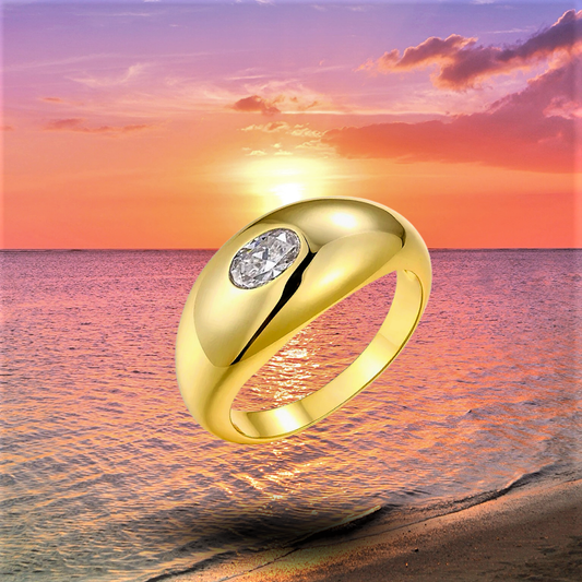 Solitario con Moissanite D Color VVS1 Taglio Ovale