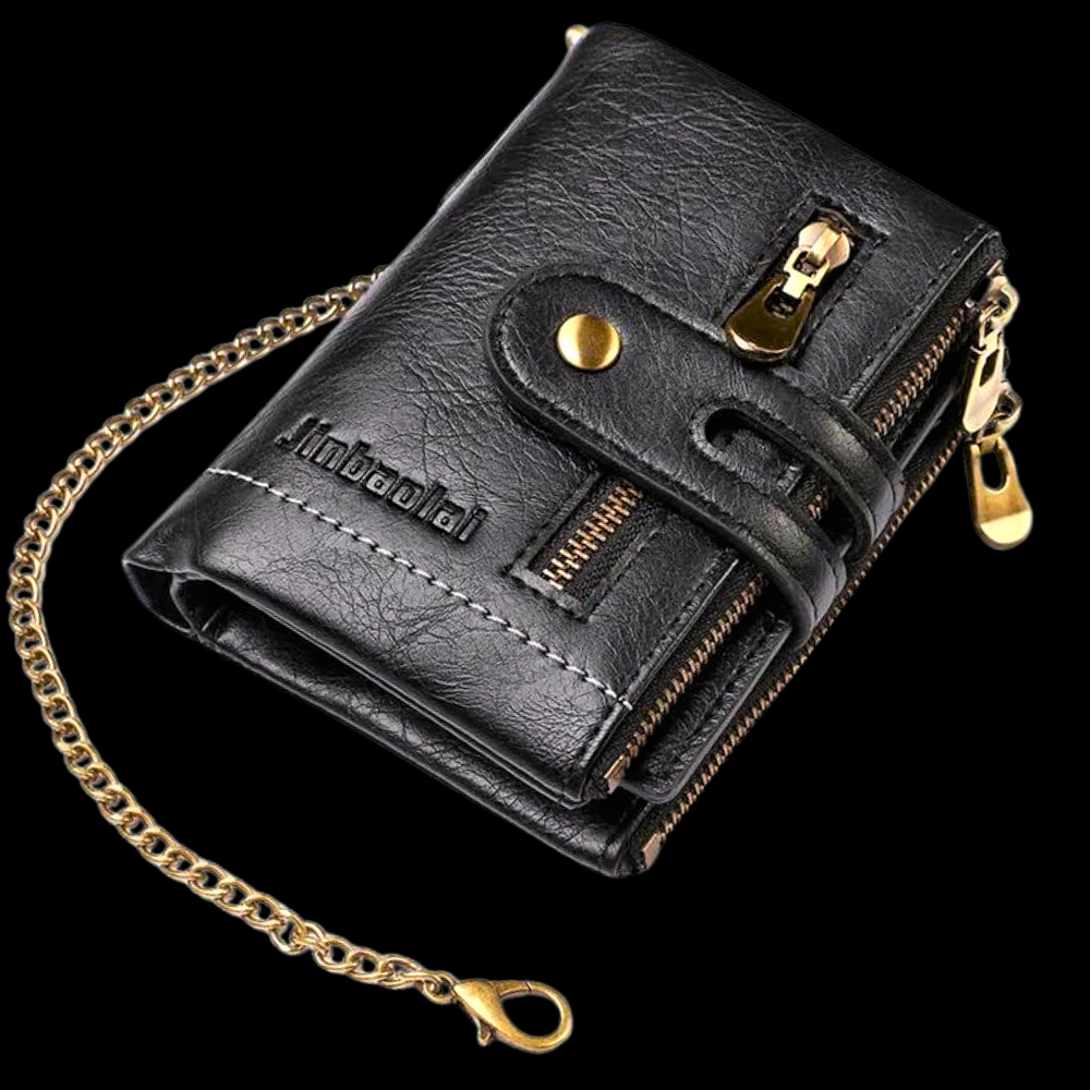 Mini Cartera Anti-Carterismo en Piel de Vaca Auténtica