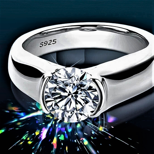 Solitario a Musone con Moissanite D Color VVS1 da ct 2,00