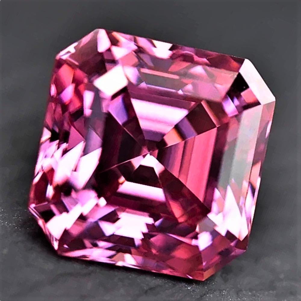 Moissanite Rosa Taglio Asscher Certificata