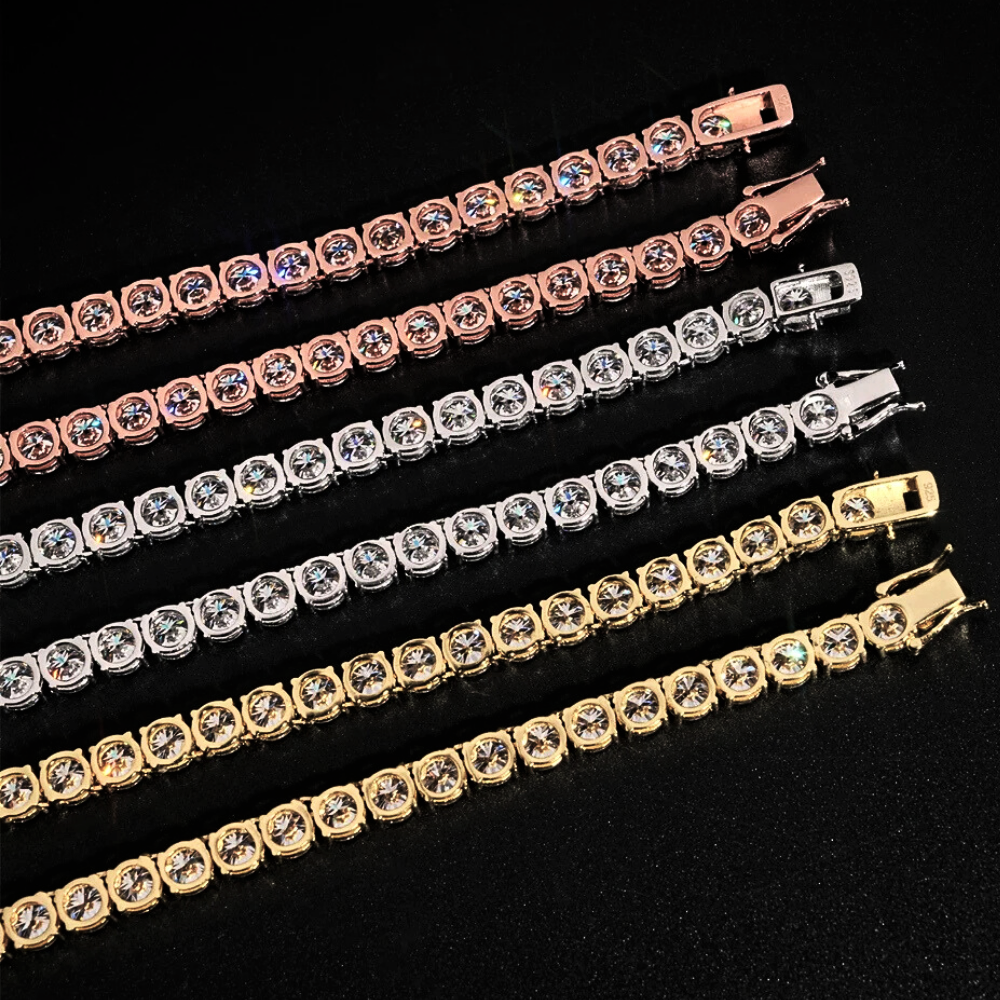 Collana e Bracciale Tennis con Moissanite D Color VVS1 Certificata Gra da ct 1.00 a pietra