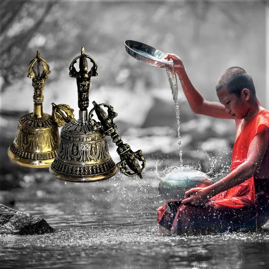 Set di Campana di Meditazione Buddista Tibetana e Dorje