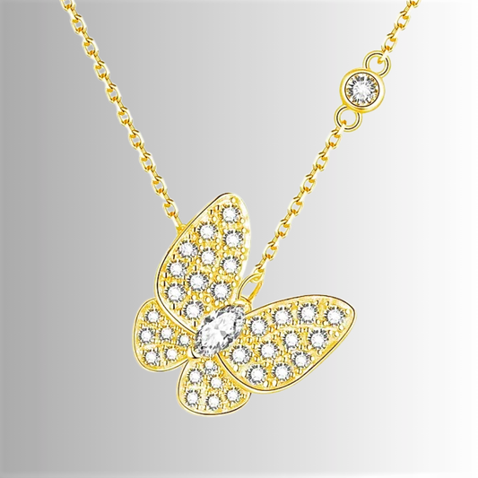 Collana con Farfalla in Pavè di Moissanite per ct 0,70