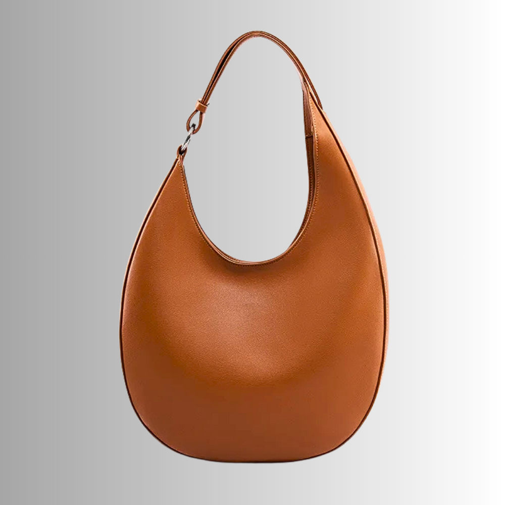 Borsa Hobo Allungata in Vera Pelle di Vitellino