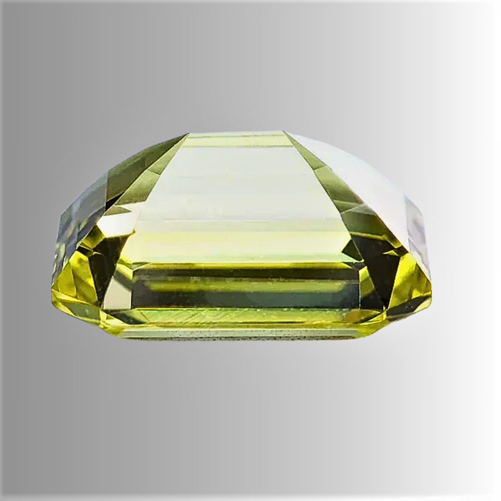 Zaffiro Giallo Lab Grown Taglio Smeraldo Certificato