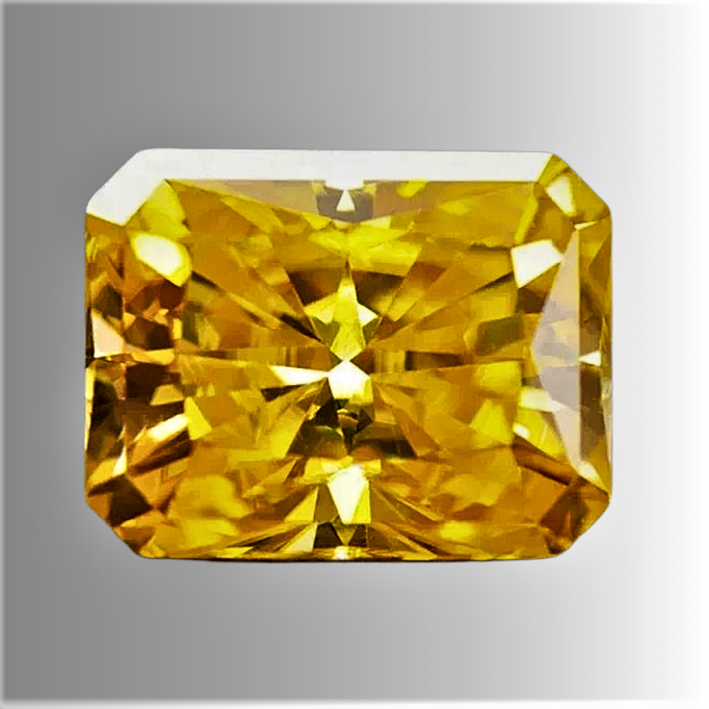 Moissanite Giallo Dorato Taglio Radiant Certificata