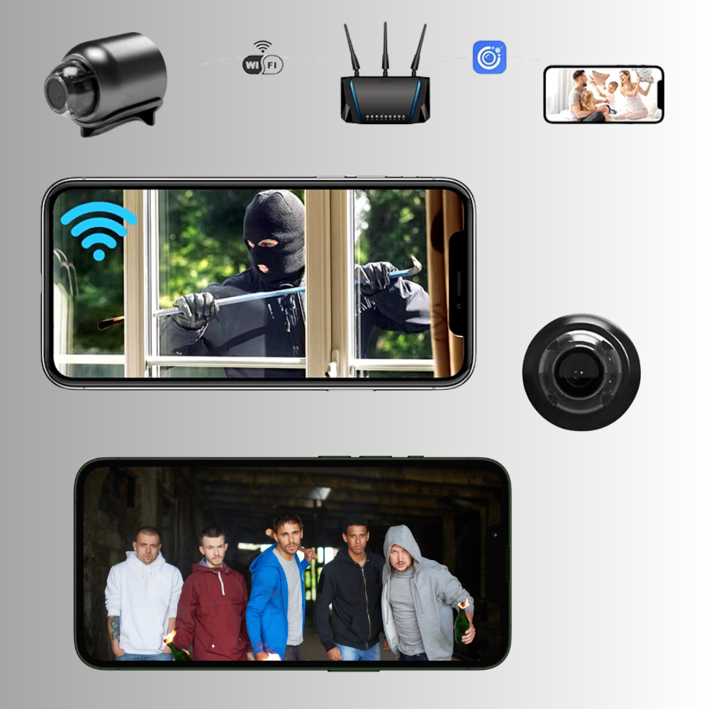 Mini cámara WiFi inalámbrica 4K HD Tu seguridad, en cualquier momento y en cualquier lugar