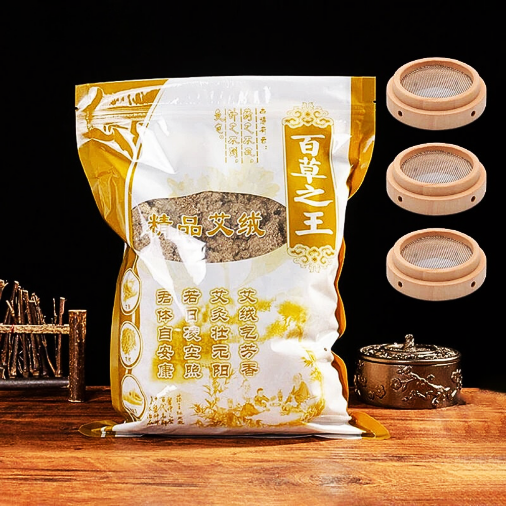 Moxa Pura di Foglie Assenzio Selvatico e Artemisia con Bruciatore