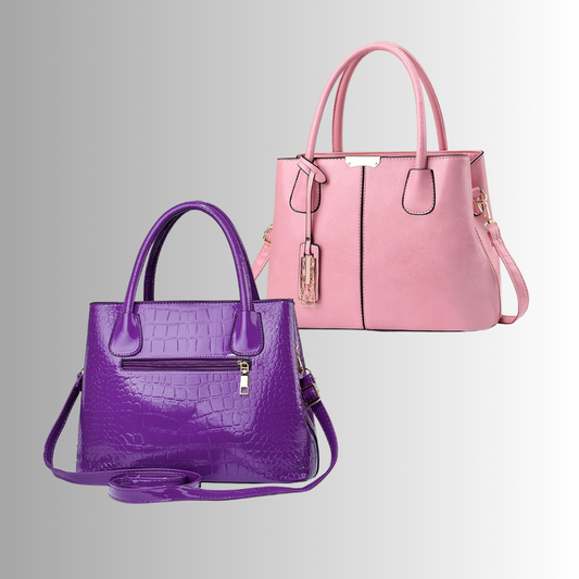 Borsa Tote Verniciata con Lavorazione Coccodrillo