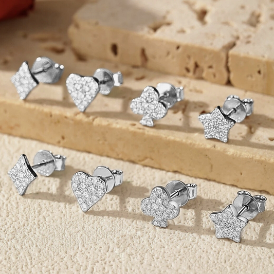 Mini Collezione di Orecchini a Bottone con Moissaniti