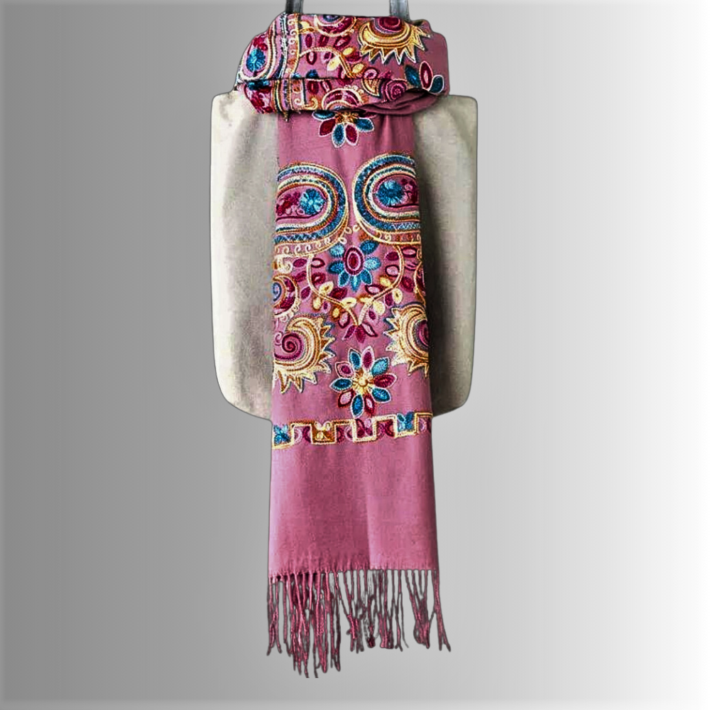 Pashmina Ricamata a Mano Eleganza dalla Tradizione Orientale