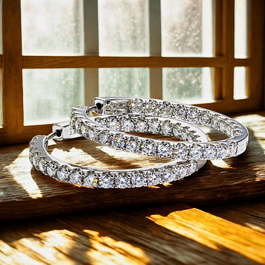 Orecchini a Cerchio con Moissaniti per Ct 5,60