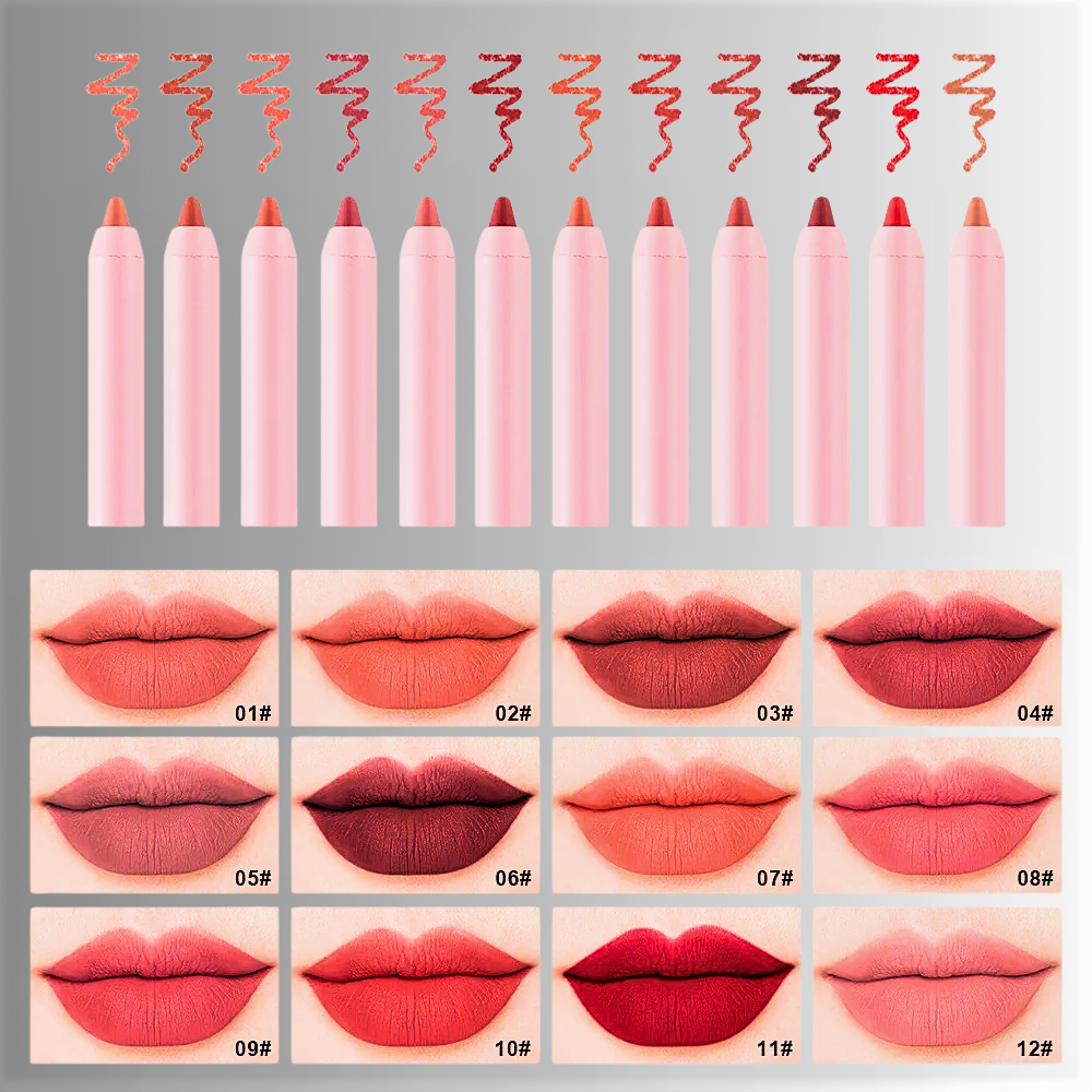 Lipliner Coreano in 12 Tonalità