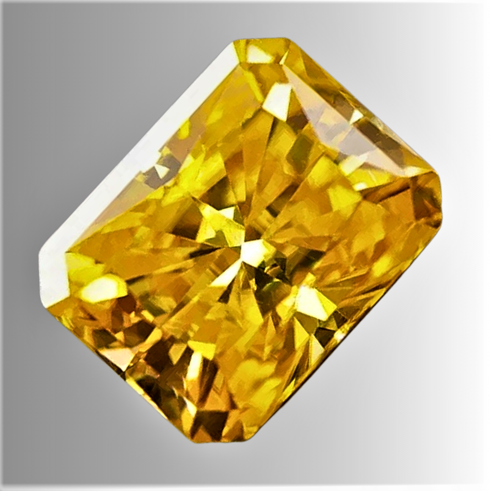 Moissanite Giallo Dorato Taglio Radiant Certificata