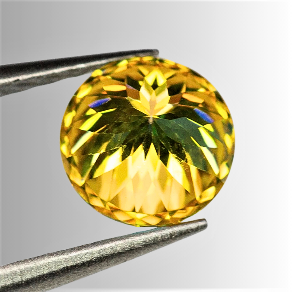 Moissanite Giallo Limone Taglio Brillante con 100 Faccette Certificata
