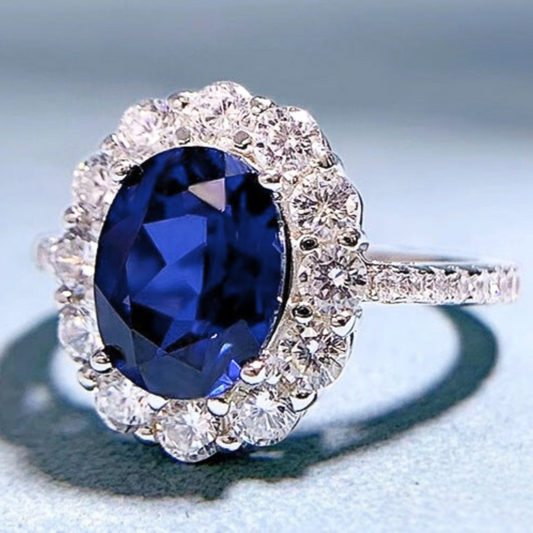 Anello "Fiore Blu" Eleganza Italiana Senza Tempo