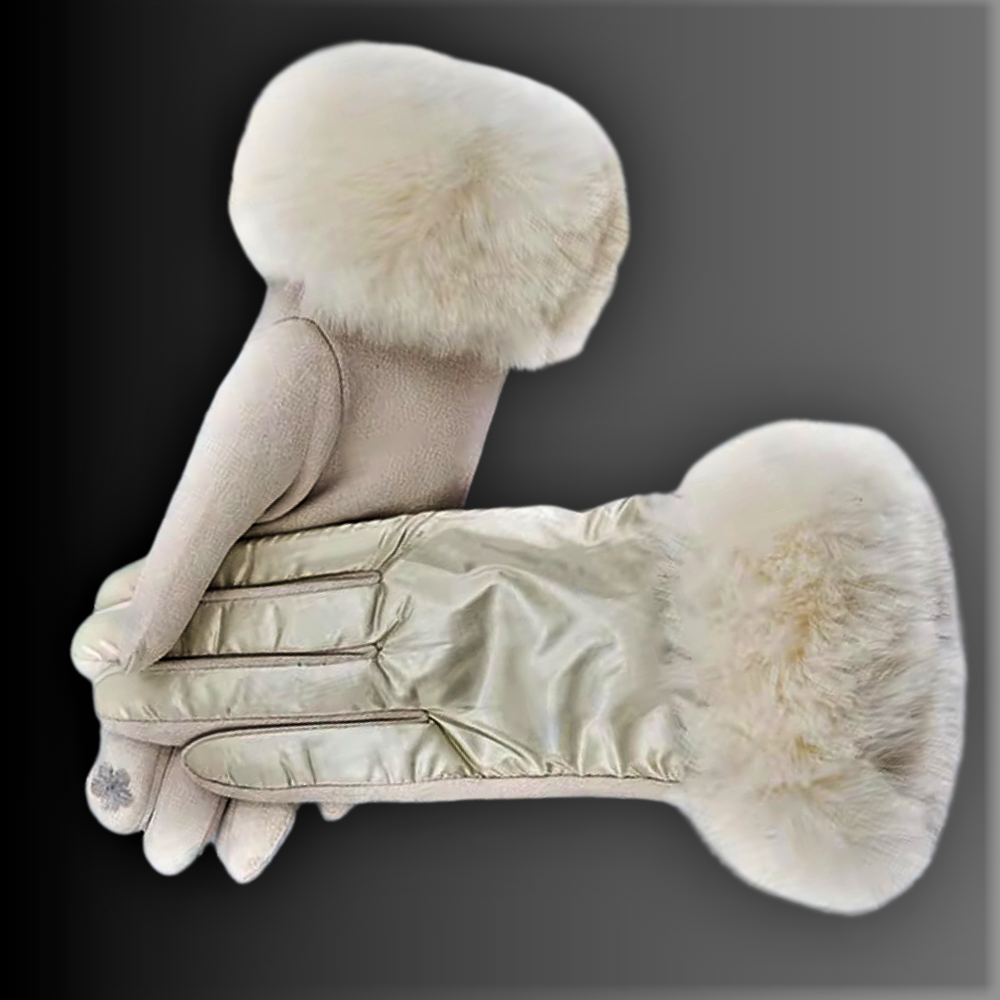 Elegantes guantes de satén y gamuza para pantalla táctil