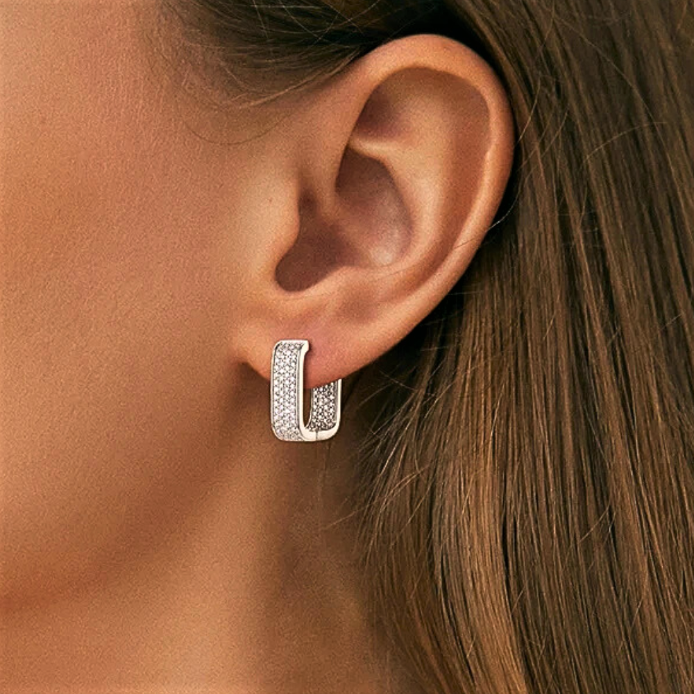 Orecchini "Riflesso Geometrico" con micro Moissaniti D Color VVS1