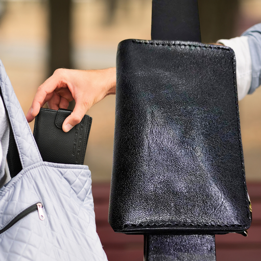 Mini Portafoglio da Cintura in Vera Pelle di Vacchetta