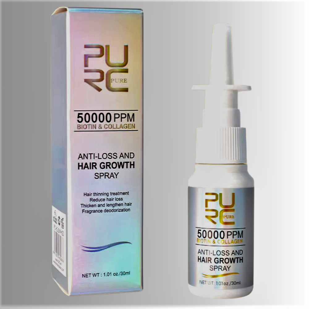 Spray para el crecimiento del cabello con biotina y colágeno