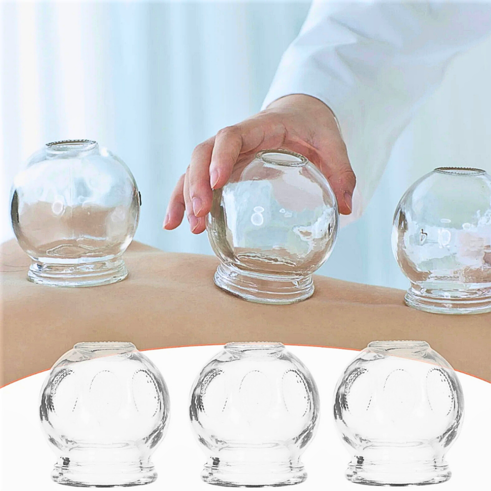 Set of 7 Glass Cupping Cups: Fight Cellulite While Relaxing Muscles and Benefiting Your Body