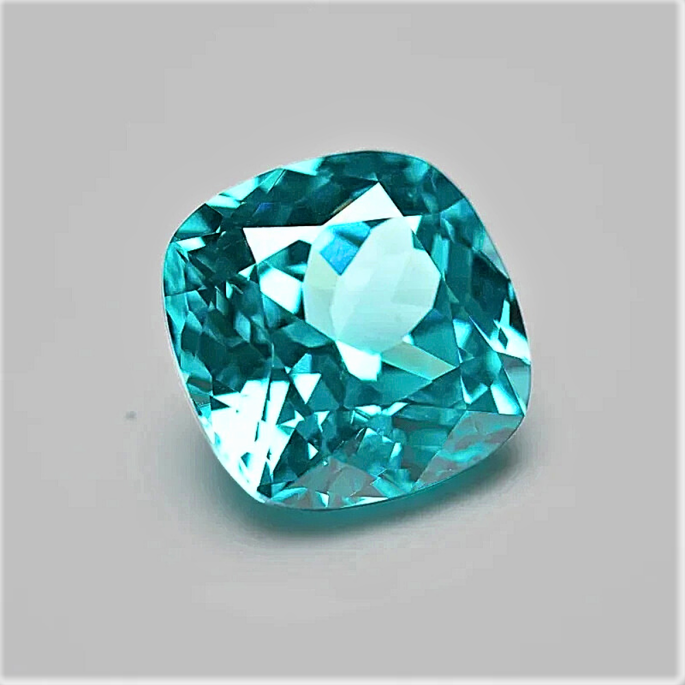 Tormalina Paraiba Lab Grown Taglio Cuscino Certificata