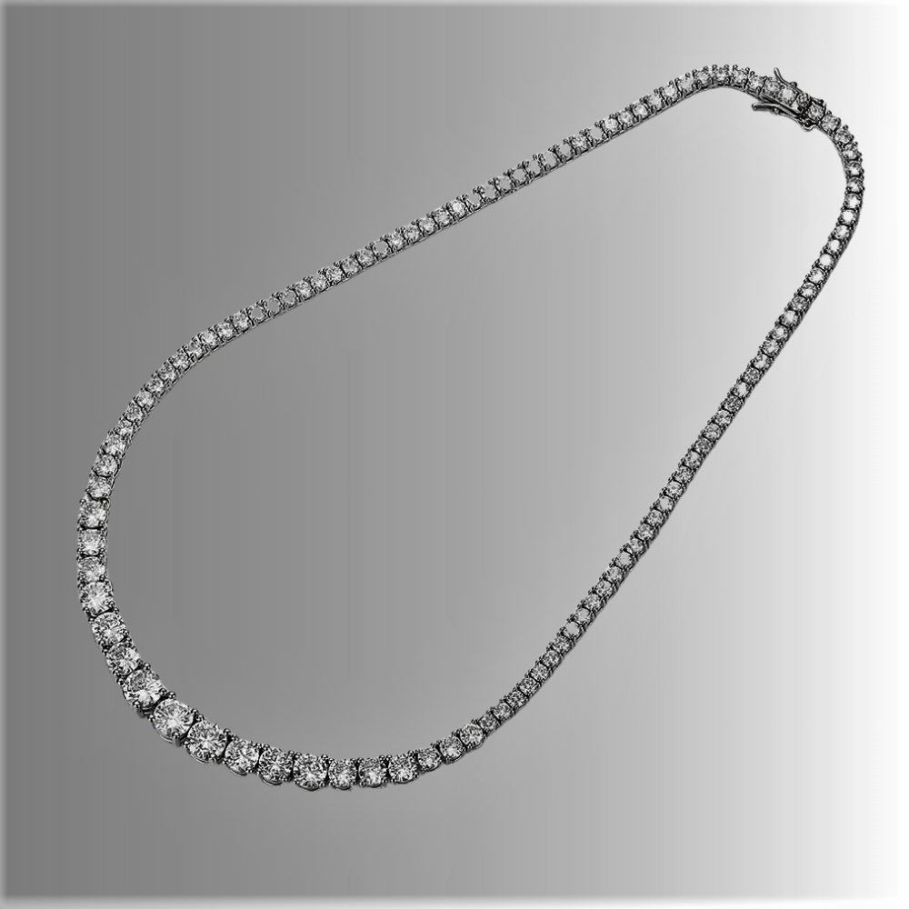Collana Tennis a Scalare con Moissanite D Color: Fascino Discreto, Lusso Inconfondibile