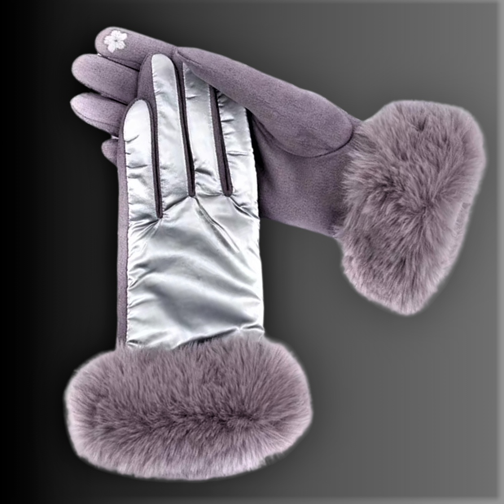 Elegantes guantes de satén y gamuza para pantalla táctil