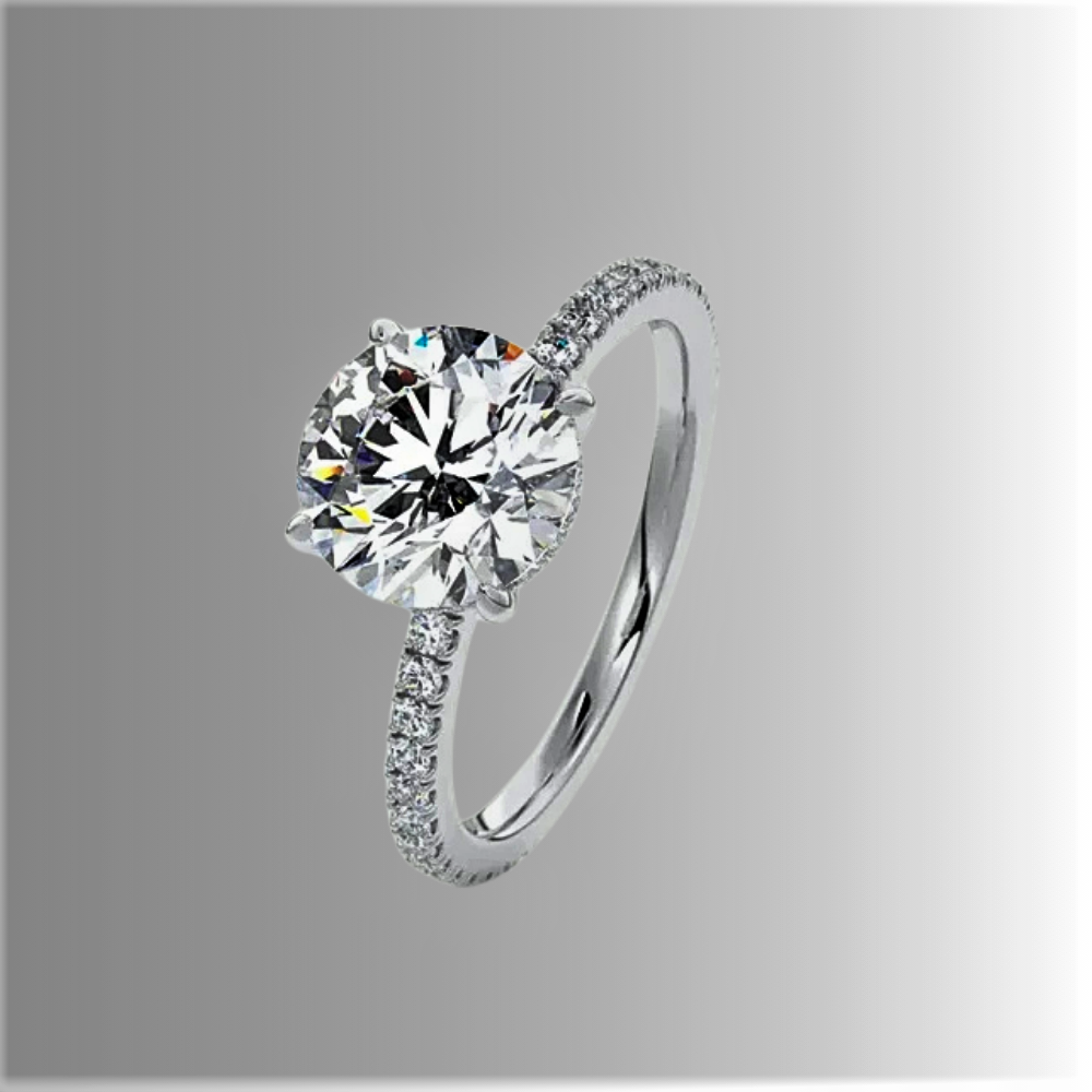 Solitario GlamLuxe con Moissanite 2 Carati: Eleganza Pura in Stile Minimal