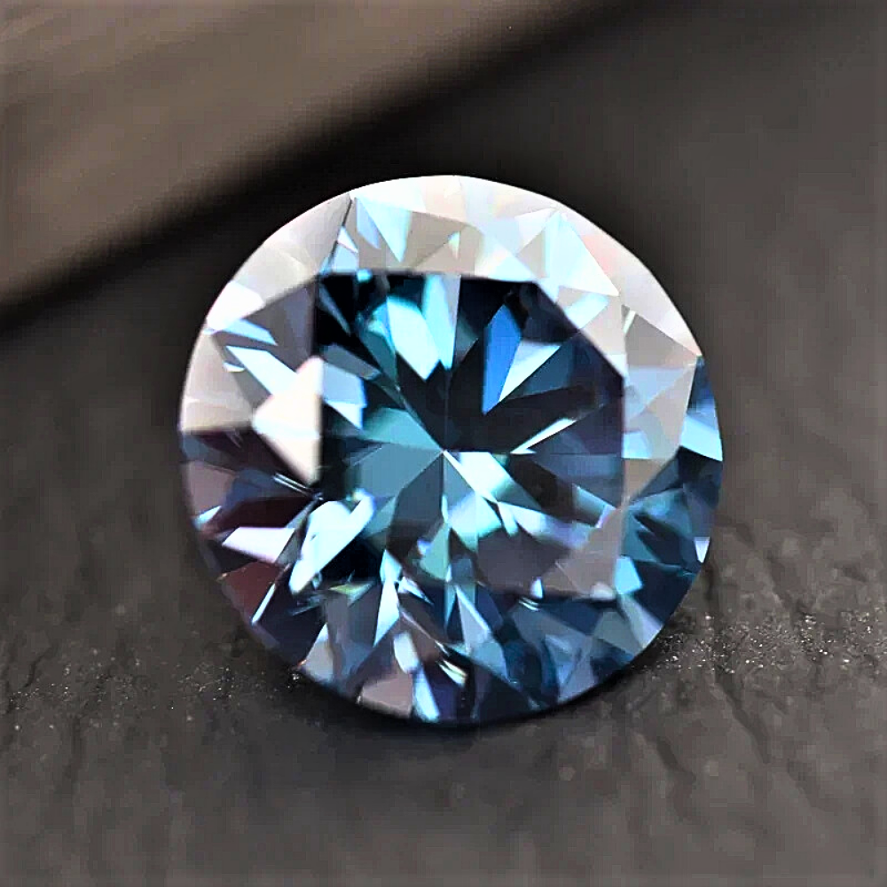 Moissanite Blu Mare Taglio Brillante Certificato