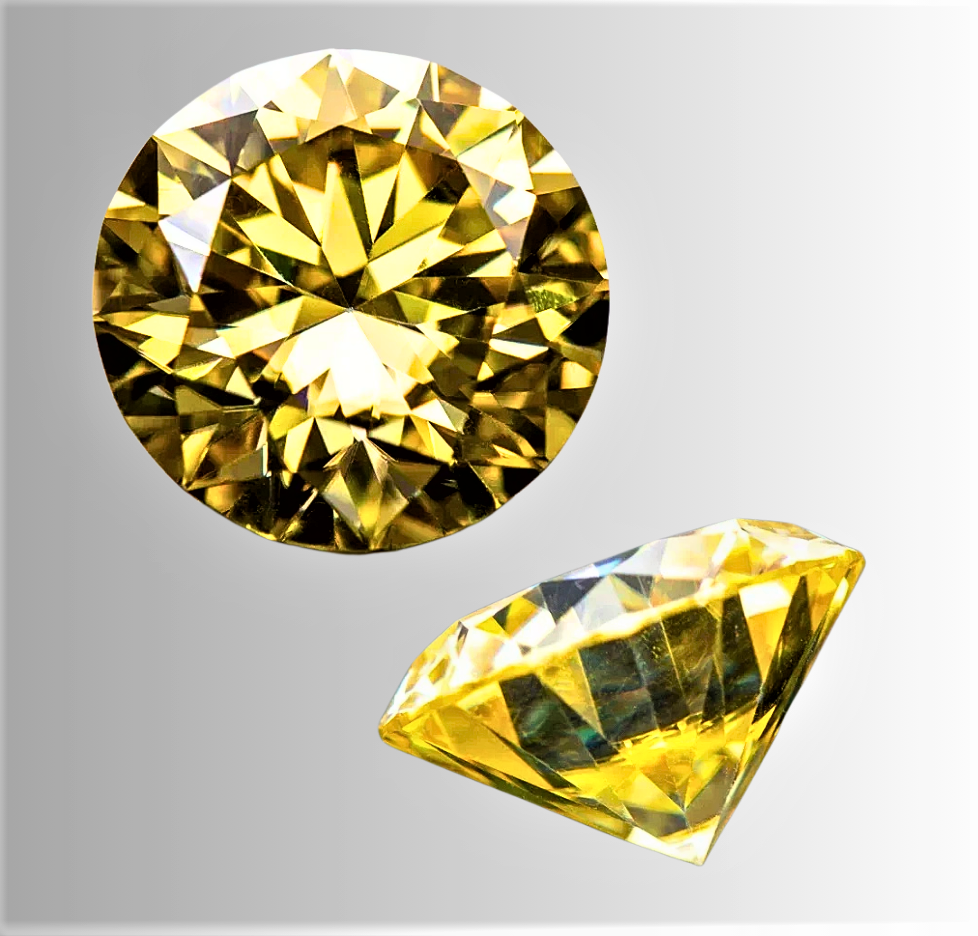 Moissanite Giallo Intenso Taglio Brillante Certificata